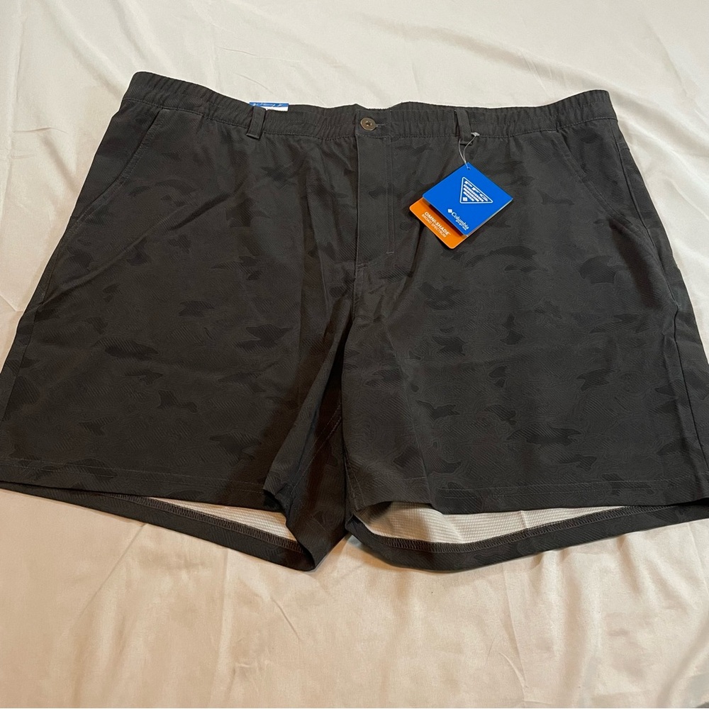 Columbia PFG Terminal Tackle Shorts Mens XXL 6in Grey‎ Topo Camo FM5761 NWT